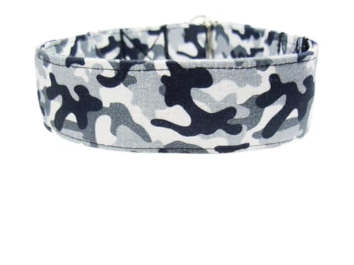 Windhundhalsband, Martingale, Zugstopphalsband 'Camouflage' bis 40 cm Halsumfang, 4 cm breit