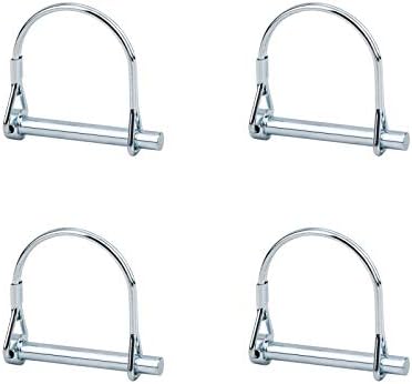 INCREWAY 4pcs Wire Lock Pin, 1/4" Heavy Duty Safety Coupler Shaft Locking Pin Hitch Pto Pin Round Loop Wire Lock Trailers Pin for Farm Lawn Garden