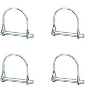 INCREWAY Shaft Locking Pin, 4pcs 1/4" Carbon Steel Lock Pin Galvanized Round Loop Wire Lock Pin C...
