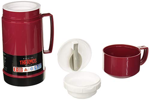 Thermos Vacuum Insulated 16 Ounce Food Jar with Foldable Spoon, Red, Multicolor, 7221ATRI6