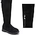 DADAWEN Girls Suede Leather Knee High Boots Fashion Side Zipper Winter Tall Riding Boots for Toddler/Little Kid/Big Kid Black US Size 11.5 M Little Kid