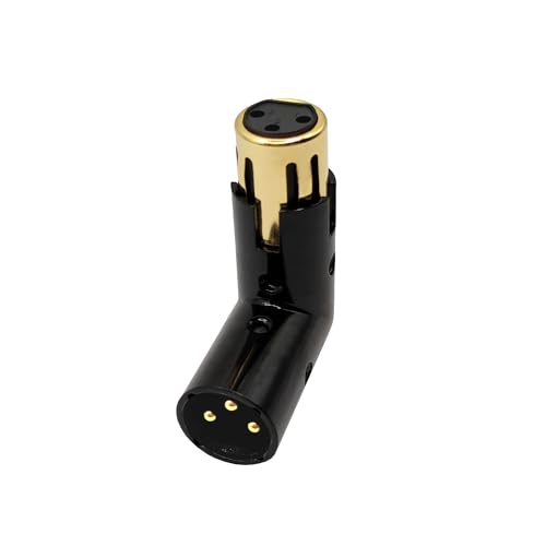 Voluty Tek Right Angle XLR Male to Female Adapter Adjustable 3-PIN XLR 90 Degree Connector for Audio Cables and PA Systems
