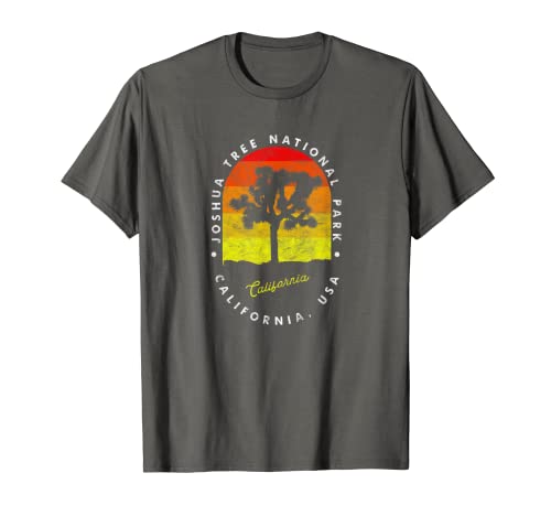 Joshua Tree National Park Sunset Retro Hipster Logo Camicia Maglietta