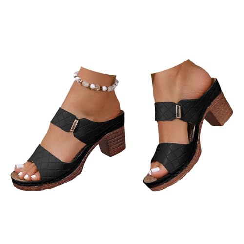 SHFWOPT Platform Wedge Sandals for Women 2026 Dressy Summer Hollow Out Open Toe Low Heel Ankle Strap Block Heel Sandals Comfortable Work Heels for Women Breathable Office Work Bussiness Shoes