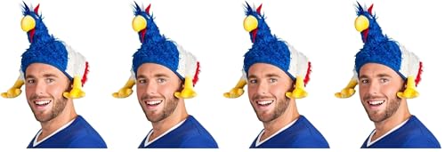 Boland 62021 - Chapeau Poule Tricolore, Bleu-Blanc-Rouge, Fan, Couvre-chef, France, Accessoire carnaval, Fête à thème, Fête à thème