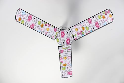 Image of Dustproof Premium Three Blade Ceiling Fan Cover with attachable Enclosure, Set of 1 Fan Cover (Love).