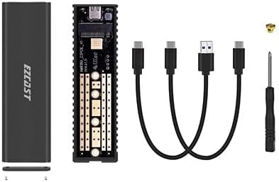 MICROWARE S8000 USB C to M.2 NVMe SSD Enclosure Reader, USB 3.1 Gen 2(10Gbps) to NVMe PCI-E Solid State Drive External Adapter Support UASP Trim (Fits only M.2 NVMe SSDs 2242/2260/2280)
