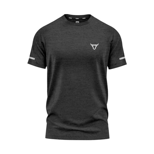 Mens Short Sleeve T-Shirts Workout Athletic Fit Moisture Wicking Fast Drying Reflective Logo Sports T-Shirts Tops