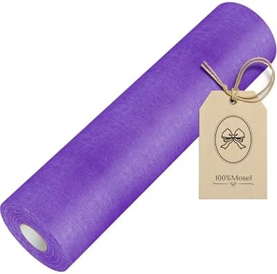 100%Mosel Vlies Tischläufer, in Lila (30 cm x 25 m), dekoratives Tischband | Edle Tischdeko für Kommunion, Mottoparty und Halloween – Meterware von der Rolle, zuschneidbar