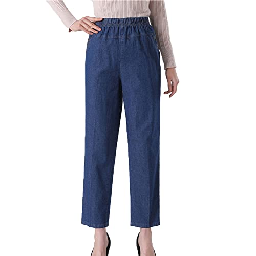 Pantalon ample en denim pour femme fini les ceintures rigides avec sa taille élastique