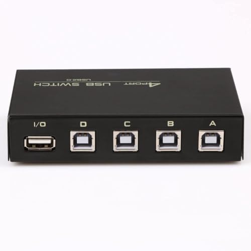 Image of USB 2.0 4 Port Switch Sharing Switcher Selector Adapter Hub for Scanner Printer PC - Black