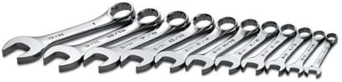 SK Tools USA 11 Piece, Short Pattern, 12 Point, SAE SuperKrome Combination Wrench Set: 3/8" - 1", 86231 image 2