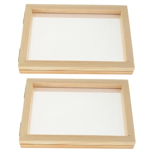 JEWEDECO Pine Wood Picture Frame for DIY Paper Craft Mould and Deckle Paper Making Kit
