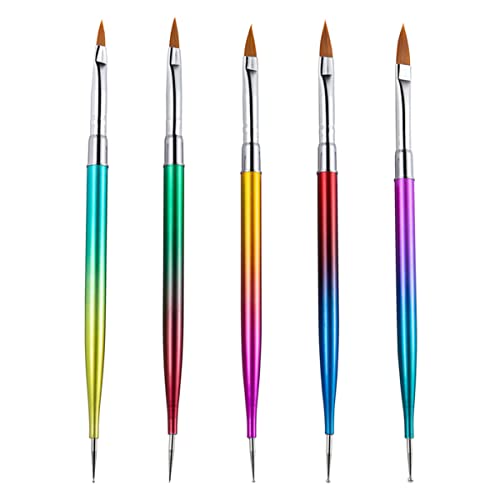NOLITOY Juego De 5 Piezas Juego de bolígrafos para uñas Perforar kit de uñas de inmersión cortaúñas utensilios para uñas bolígrafos de uñas de gel UV bolígrafo de punta de clavo Metal