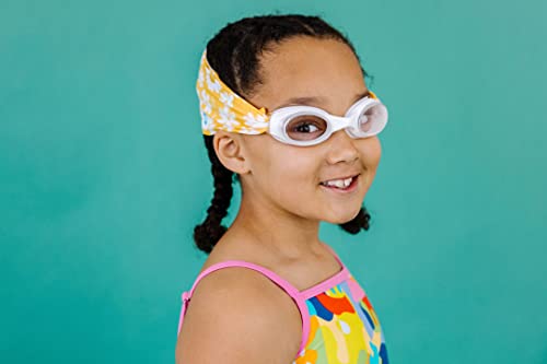Image of Splash Place KIDS SWIM GOGGLES with Fabric Strap - DAISY LOVE | Fun, Fashionable, Comfortable - Tangle-Free, Swimming Goggles for Kids, Comfy Fabric Strap Goggles