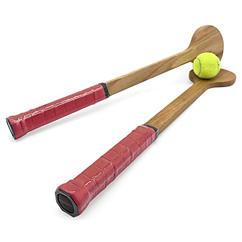 Eastdall Raquete de treinamento de tênis com conjunto de bola de tênis Raquete de tênis de madeira p