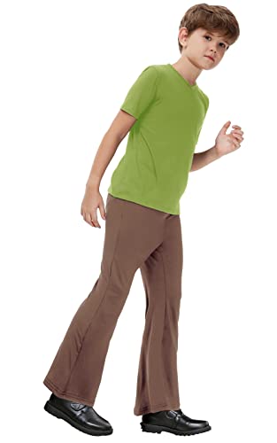 Remimi Halloween Costume Kids Boy Shaggy Green Shirt V Neck With Brown Bell Bottom Pants Trousers 7-8 Years #TOP2