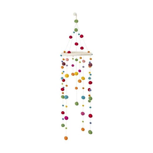 Bloomingville Mobile mit bunten Woll-Kugeln