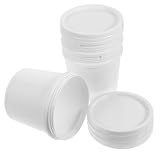 Secchio per Pittura 1 Litro, 4 Pezzi, Plastico Bianco con Coperchio