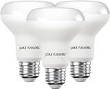 paul russells E27 Spotlight 10W LED Reflector R80 Light Edison Screw, 60w Equivalent Bulb, 940 Lumen, 2700K Warm White, Frosted 120° Beam Angle ES Energy Saving Non-Dimmable Lightbulbs, 3 Pack