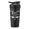 BlenderBottle Strada Shaker Cup Insulated Stainless Steel Water Bottle with Wire Whisk, 24-Ounce, Black