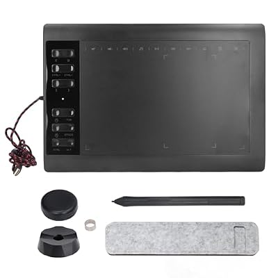 Graphics Drawing Tablet with 8192 Levels Pressure Sensitivity, 233PPS Report Rate and 5080 LPI Resolution, Electromagnetic Pen for Digital Art on Desktop Laptop Android