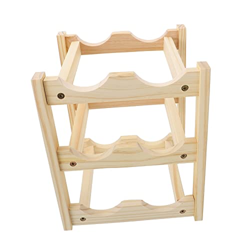 Soporte sencillo de madera para botellas de vino miniatura 1