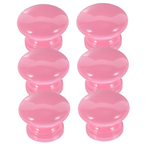 Angoily Wooden Drawer Pull Handles 6pcs 51 Pink Knobs for Dresser Wardrobe Door Handle Furniture Handle Accessory Replacement