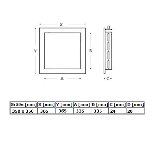 VONLIS Revisionsklappe 350 x 350 mm Revisionstür 35 x 35 cm Kunststoff Trockenbau Gipskarton Wartungklappe Weiß Feuchtraumgeeignet Unterputzklappe