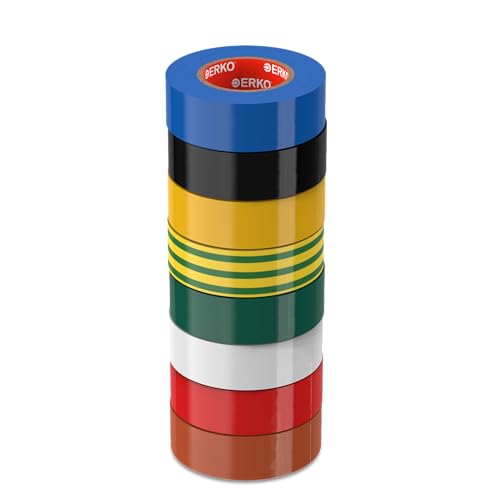 Ruban adhésif isolant électrique PVC multicolore ERKO 19mm chatertone réparation - 2