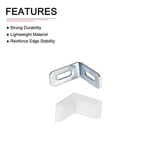 DTGN 29x29x18mm(LxWxH) Plastic Corner Brackets -4Pack - Good for Furniture Repairing - 2 Holes L Shape Right Angle Brace - White - Image 3