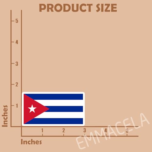 Image of (3PCS) Cuba Flag stickers, Countries Flag Stickers - Waterproof Vinyl Decals For Laptops, Tumblers, Water Bottles, Books, Scrapbooks, Size 3 x 1.6 Inch
