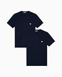 Emporio Armani Man's Core Logoband Lot de 2 T Shirts à col Rond, Bleu, M, Regular, Armani Blue/Armani Blue, M