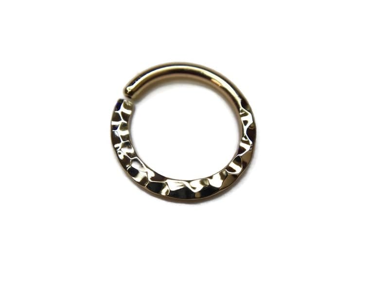 Texture Septum Nose Ring 14k Yellow Gold Plated Girls For Women-image-37