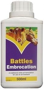 Battles Embrocation Oil - The finest traditional white oil embrocation for use on all livestock & horses (Choose 250ml or 500ml)