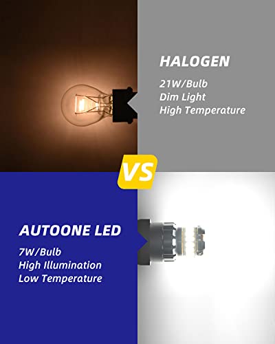 Image of AUTOONE 3157 LED Bulbs White, 3056 3156 3057 4057 4157 LED Bulbs for Backup Reverse Blinker Brake Tail Lights, 6500K, Pack of 2