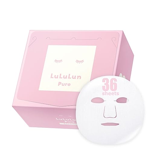 Lululun 36Pc Facial Mask Sheet For Skincare, Hyaluronic Acid Hydrating & Moisturizing Face Sheet Mask Pack Set - Pure Pink (Normal Skin) #TOP20