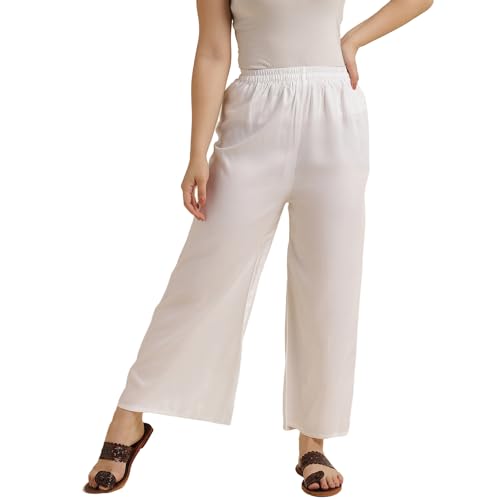 Image of Fabclub Women's Heavy Rayon Solid Plain Palazzo