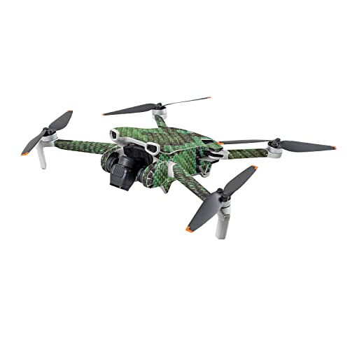 Image of MightySkins Carbon Fiber Skin Compatible with DJI Mini 3 - Green Serpent | Protective, Durable Textured Carbon Fiber Finish | Easy to Apply | Made in The USA