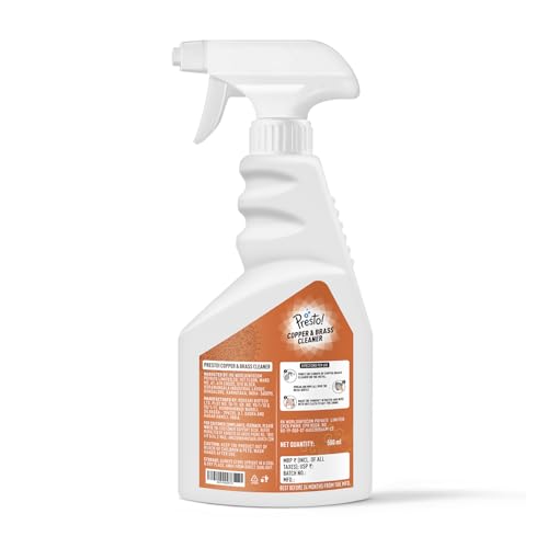 Image of Amazon Brand - Presto! Copper & Brass Cleaner Spray | 1 L (500 Ml x Pack of 2) | For Fixtures, Utensils, Artifacts & Jewellery