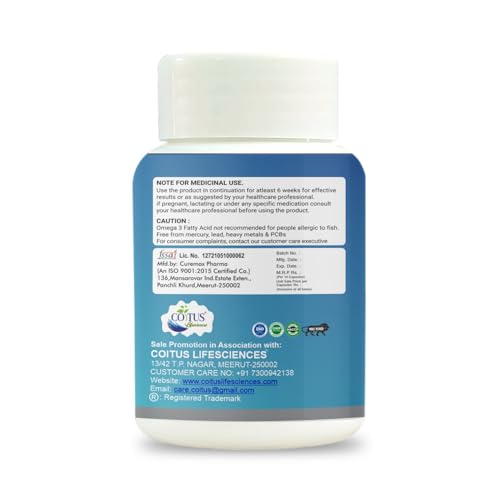 Image of Fish Oil Capsules1000mg Omega 3 fatty acids 180mg EPA 120mg DHA Supplement For Men And Women, Supports Heart Brain, Immune Health, 60 Soft Gels Capsule