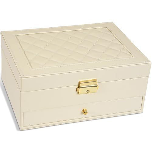 Jewelry Box for Women Girl Wife - Large PU Leather Jewelry Organi...