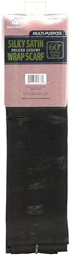Dream World Multi-Purpose Silky Satin Wrap Scarf Black3