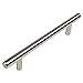 25 Pack - Cosmas 305-4SN Satin Nickel Cabinet Hardware Euro Style Bar Handle Pull - 4" Hole Centers, 6-3/8" Overall Length