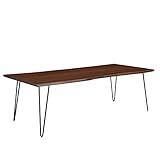 Modway Ardor 96' Live Edge Acacia Wood Rectangular Dining Table in Black Walnut