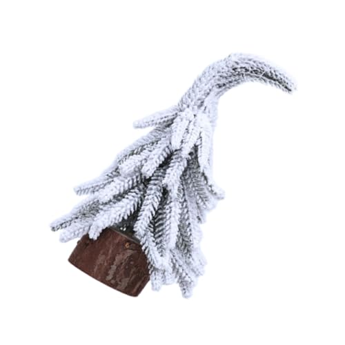 Hemobllo Albero Di Pino in Miniatura Albero Di Natale Artificiale Inclinato in Plastica Decorazione Da Per Feste Invernali Di Neve e Brina Per Villaggi Natalizi