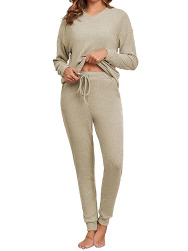 Manches longues et pantalon de jogging femme ensemble 2 pièces confortable anti-courants d'air