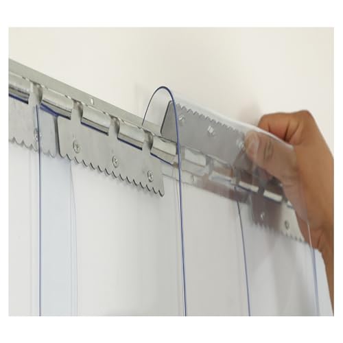 Cortina de Tiras, Kit de Cortina de Tiras de PVC Suave para Puerta de congelador, Cortina para congelador, Equipada con Puntas de Montaje para almacenes, fábricas, supermercados (2