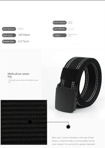 Men Casual Automatic Plastic Buckle Daily Outdoor Skiing Hiking Work Overalls Jeans Nylon Belt4