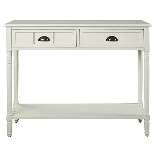 Signature Design By Ashley Goverton Vintage Casual 2 Drawer Console Sofa Table, White #TOP4